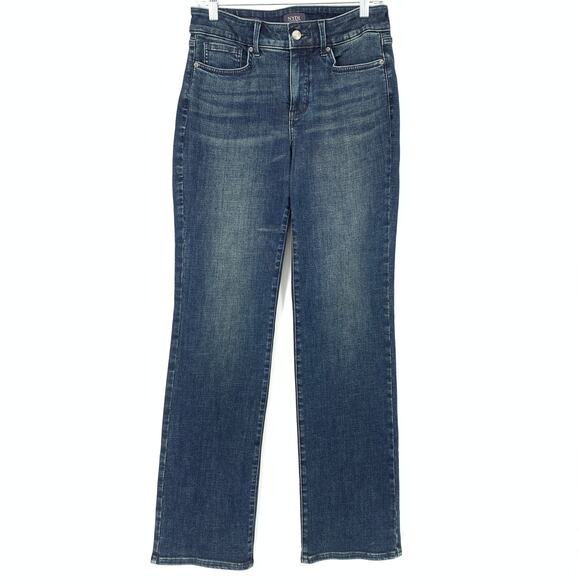 NYDJ Women's Size 6 Marilyn Straight Mid Rise Denim Jeans Blue Stretch - Picture 1 of 9